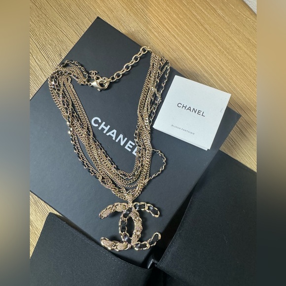 CHANEL Jewelry - Chanel multi strand CC logo necklace